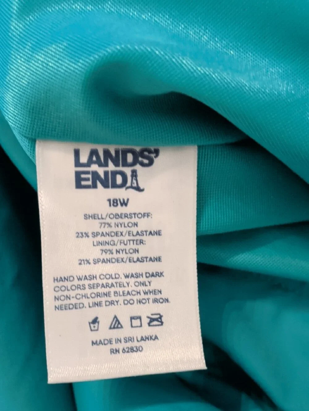 Set Lands End Set Women’s Teal Colorblock Tank Top with Black Trim